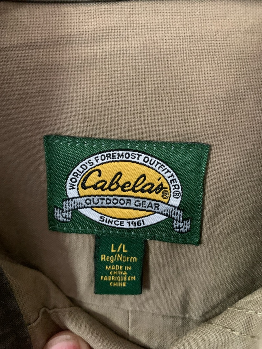 Cabela's Khaki/Olive Shirt Men’s Large - Picture 2 of 12